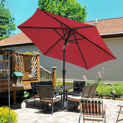 Outdoor Patio Umbrella, 9 FT, Dual-Vented Canopy with Crank and Tilt Function Pool, Deck, and Backyard