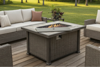 Gray Oak 50,000 BTU Propane Fire Pit Table - Aluminum & Steel Frame Multi Market World Inc.