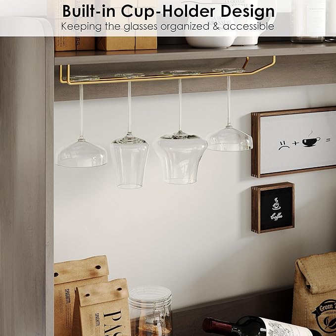 Kitchen Pantry Storage Cabinet with Hutch, 170cm x 40cm x 104.5cm, Buffet Cabinet with Storage Multi Market World Inc.