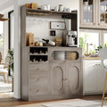 Kitchen Pantry Storage Cabinet with Hutch, 170cm x 40cm x 104.5cm, Buffet Cabinet with Storage Multi Market World Inc.