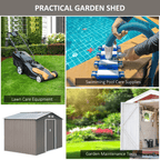 9.1' x 6.4' x 6.3 Garden Storage Shed w/Floor Foundation Outdoor Patio Yard Metal Tool Storage House w/ Double Doors Multi Market World Inc.