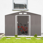 9.1' x 6.4' x 6.3 Garden Storage Shed w/Floor Foundation Outdoor Patio Yard Metal Tool Storage House w/ Double Doors Multi Market World Inc.