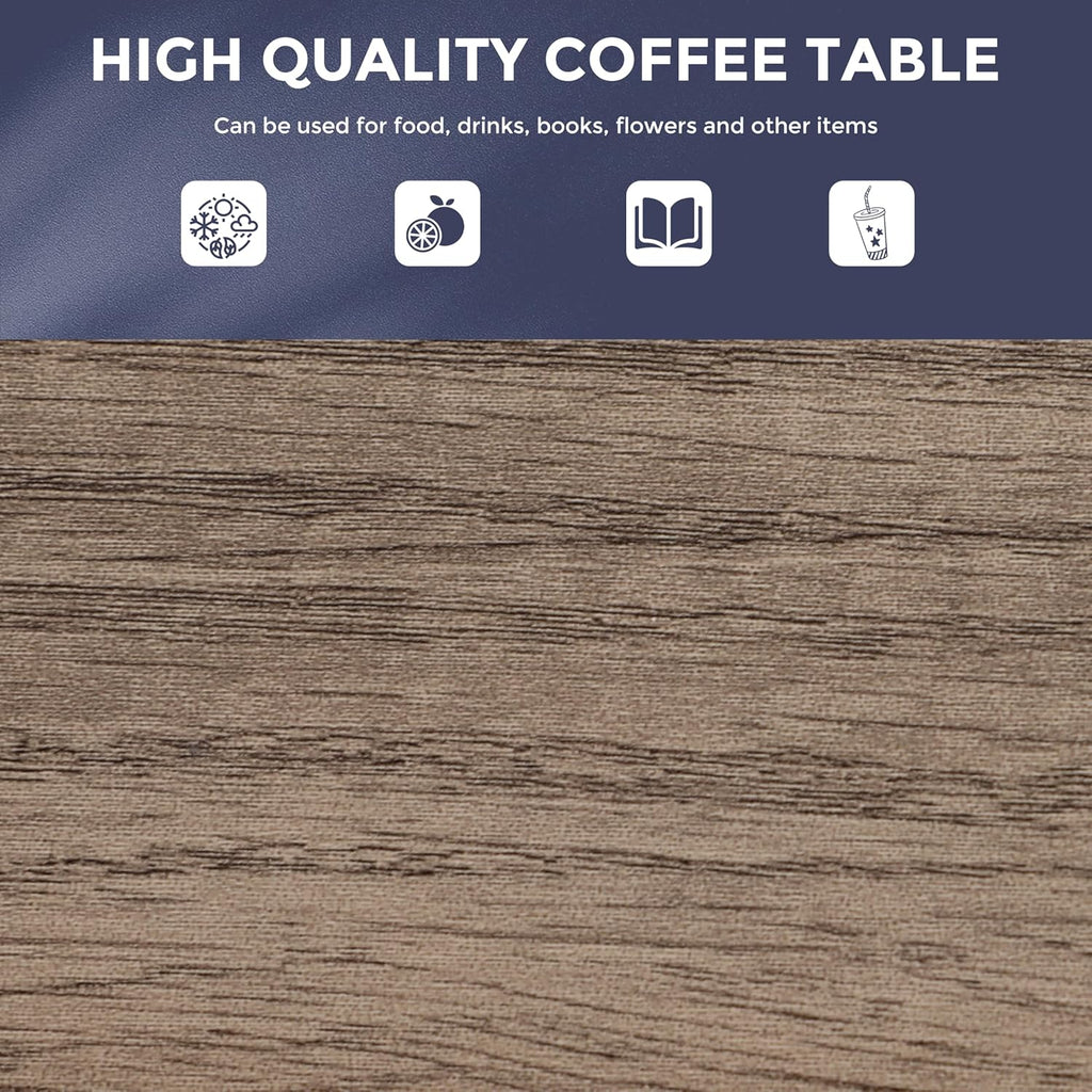 4-Piece Patio Furniture Set with All-Aluminum Rust-Resistant Frame, 2 Accent Chairs, Loveseat, and Faux Teak Coffee Table (fd) Multi Market World Inc.