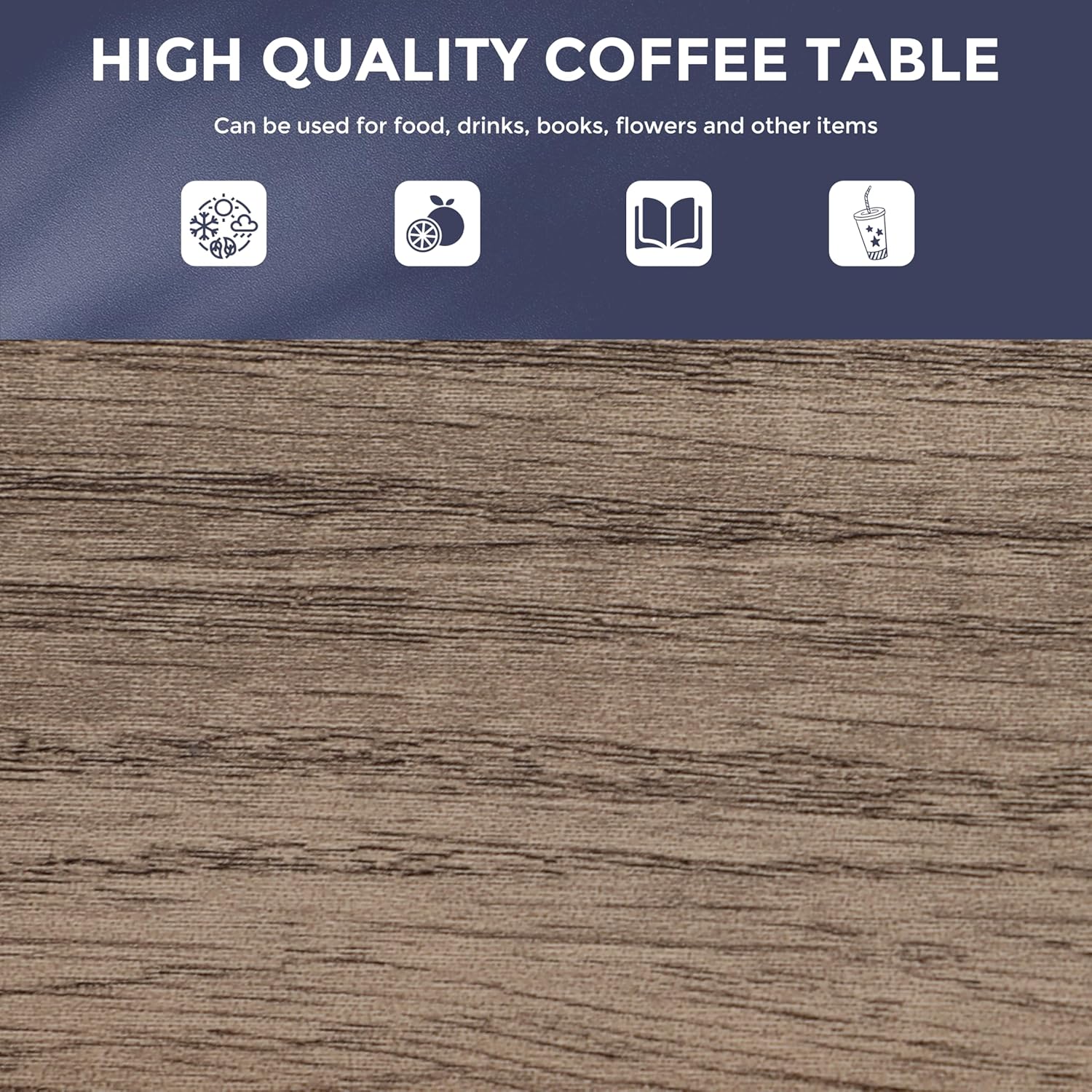 4-Piece Patio Furniture Set with All-Aluminum Rust-Resistant Frame, 2 Accent Chairs, Loveseat, and Faux Teak Coffee Table (fd) Multi Market World Inc.