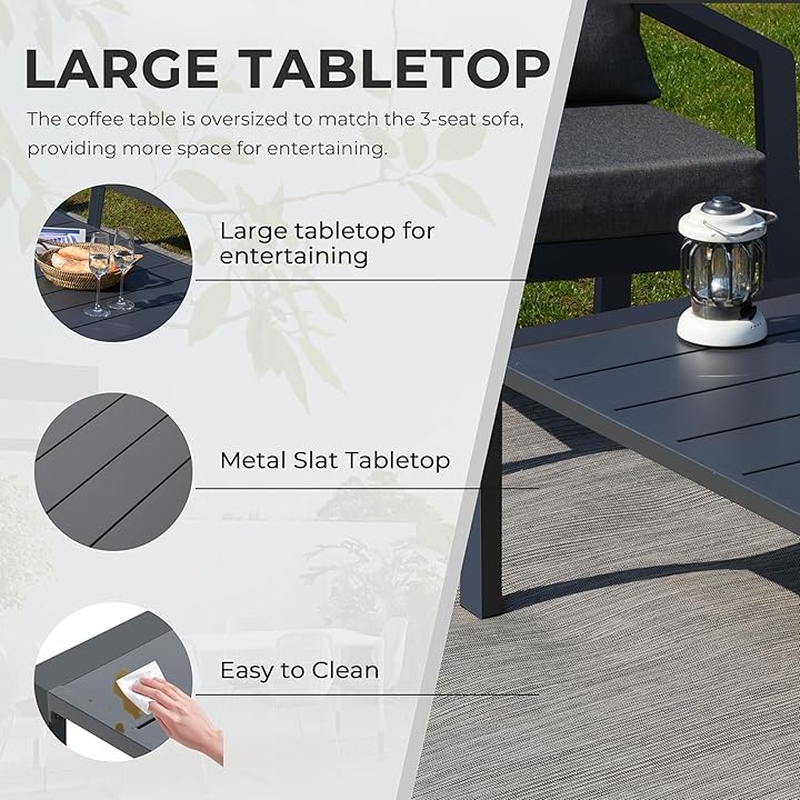 4-Piece Heavy Duty Steel , Outdoor Sofa Set,  Outdoor Patio Conversation Set Multi Market World Inc.