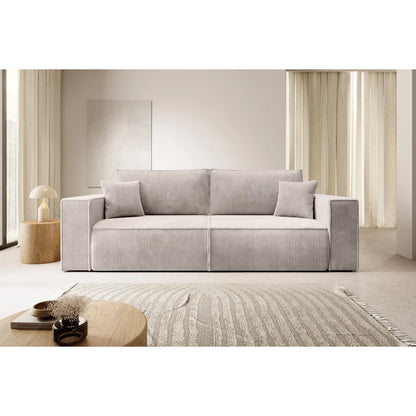 105" Oversized 4-Seater Sofa, Extra Deep Seat 28" Corduroy Couch, Modern Living Room Sleeper, Cream