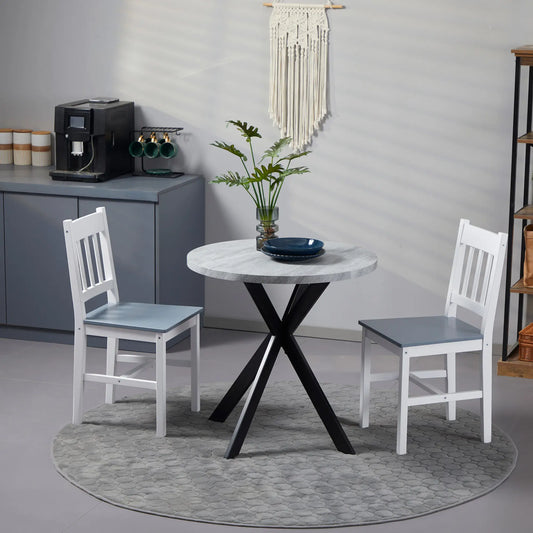 Grey 29" Dining Table, Round Kitchen Table