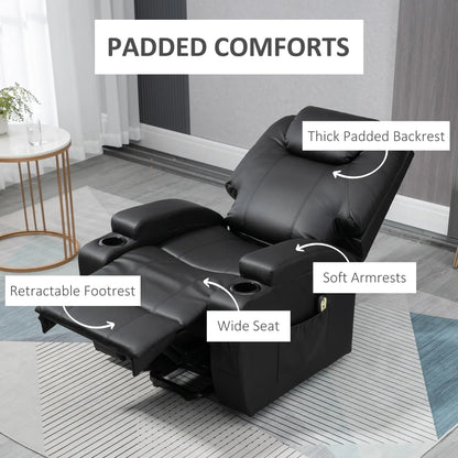 Electric Power Lift Recliner Chair with Pocket Spring and Side Pockets - Grey Faux Leather
