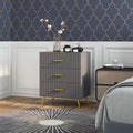 3 Drawer Cabinet, Drawer Chest for Bedroom, Chest of Drawers with Aluminium Legs and Gold Handles, Dark Grey Multi Market World Inc.