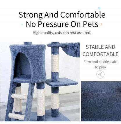 MMW 5 Levels Large Cat Tree Climbing Frame Kitten Nest Sisal Rope Beds Kitten Tower Tower Scrapers for Cats Toys Cat Accessories, Dark Gray