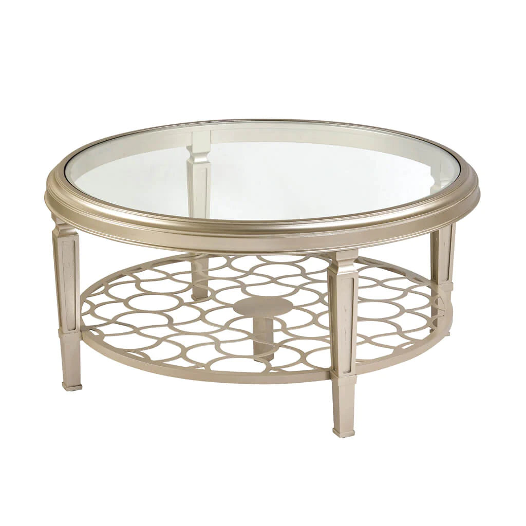 HomeBelongs Champagne Gold Round Coffee Table