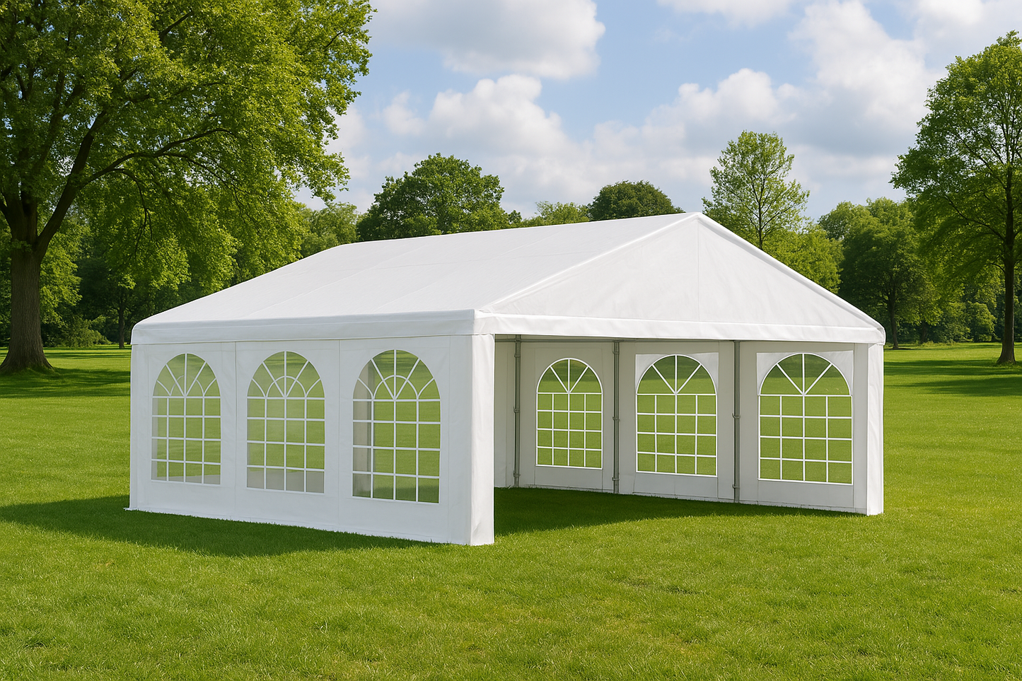 20' x 20' Heavy Duty Party Tent, Carport Garage Canopy, Patio Gazebo with Removable Sidewalls – White