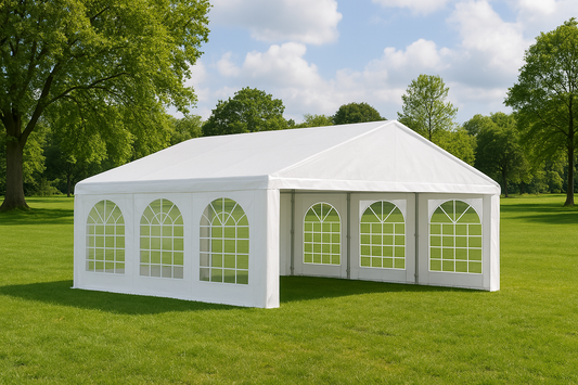 20' x 20' Heavy Duty Party Tent, Carport Garage Canopy, Patio Gazebo with Removable Sidewalls – White