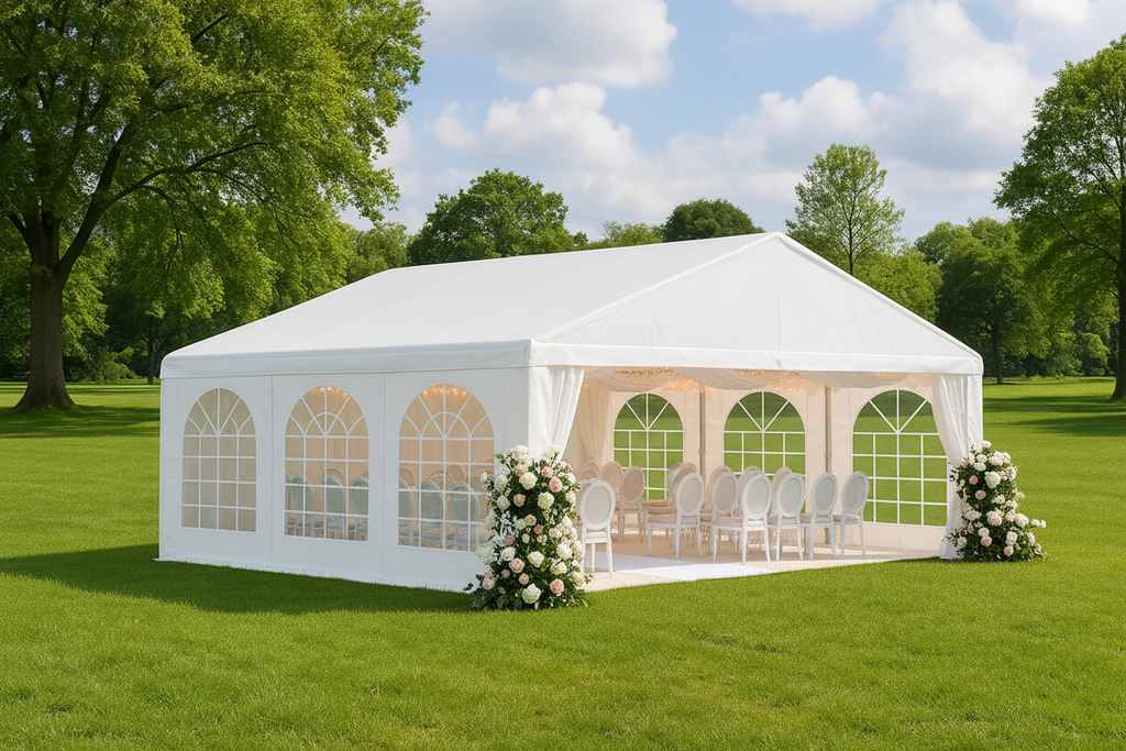20 x 20 FT Heavy Duty Party Tent, Carport Garage Canopy, Patio Gazebo with Removable Sidewalls – White Multi Market World Inc.
