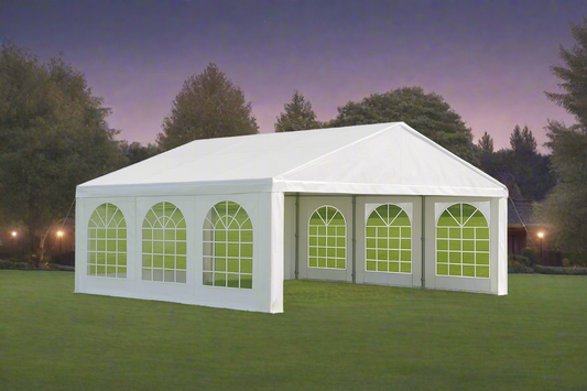 20' x 20' Heavy Duty Party Tent, Carport Garage Canopy, Patio Gazebo with Removable Sidewalls – White