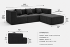 4-Piece Modern Boneless Modular Sectional Sofa with Large Ottoman (110" W) – Charcoal Grey Multi Market World Inc.