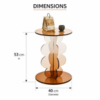 Acrylic Round Side Table 40cm, Clear Amber Accent End Table, 53cm Height for Living Room & Bedroom Multi Market World Inc.