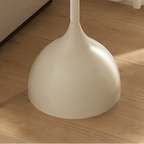 Round Glass Top Side Table, Cream Base & Tinted Brown Accent Table Multi Market World Inc.