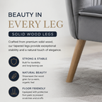 Velvet Armless Chair, Modern Accent Chair for Living Room with Wood Legs and Thick Padding, Grey Multi Market World Inc.