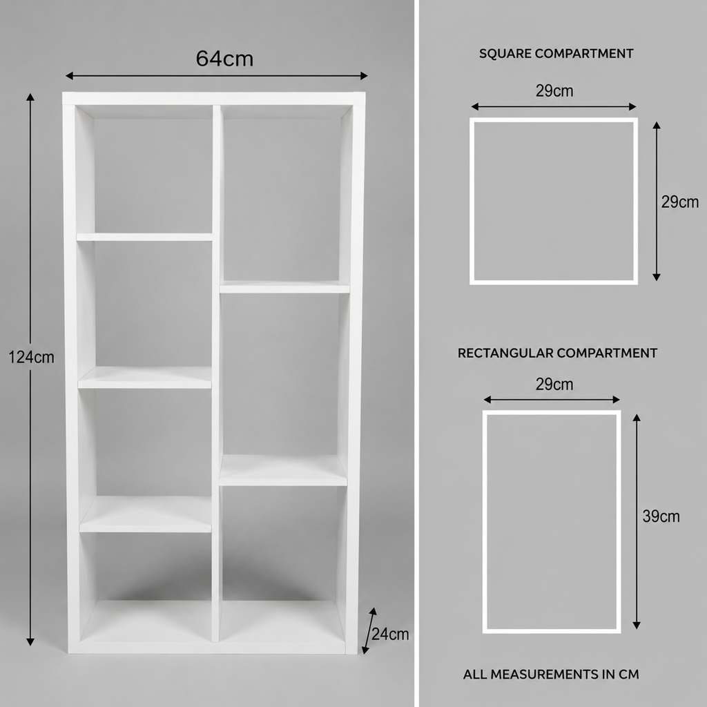 5-Tier White Bookshelf, 60cm Slim Display Rack & Organizer Multi Market World Inc.