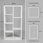 5-Tier White Bookshelf, 60cm Slim Display Rack & Organizer Multi Market World Inc.