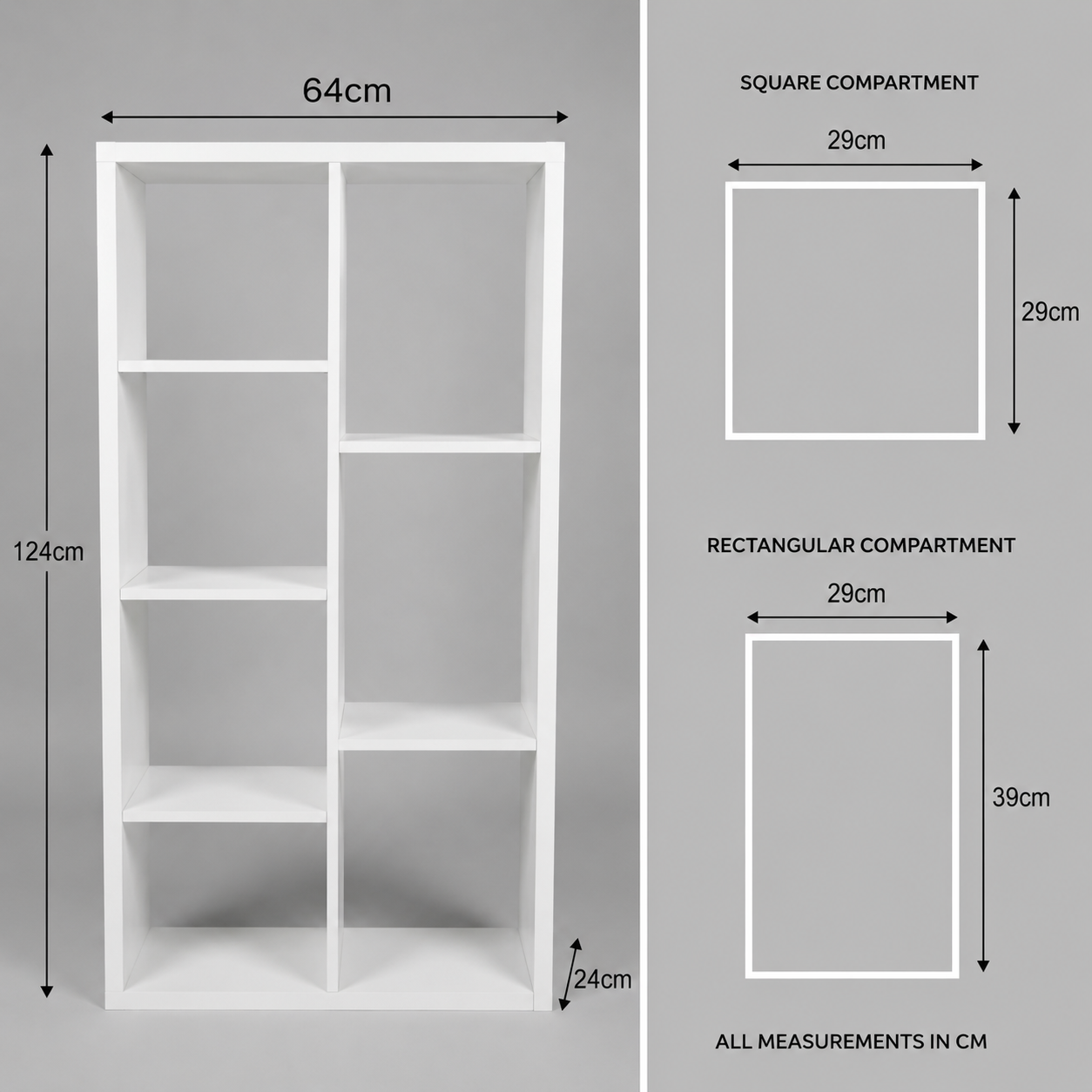 5-Tier White Bookshelf, 60cm Slim Display Rack & Organizer Multi Market World Inc.