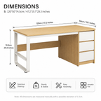 Computer Desk with Grommet Hole and 3 Drawers, Home Office PC/Laptop Gaming Table, Study Workstation, Assembly Required, 1 pcs Multi Market World Inc.
