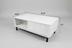 Coffee Table, Desert-Inspired Design Fluted Wood MCM Center Table Multi Market World Inc.