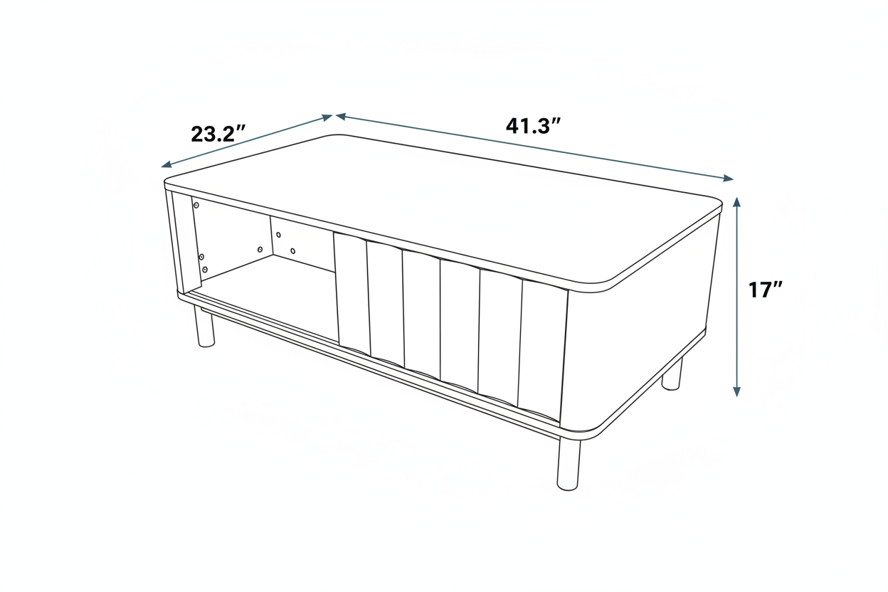 Coffee Table with Storage, 41" Minimalist Living Room Centerpiece Multi Market World Inc.