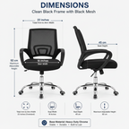 Oversized Mesh Office Chair, 22" Wide Armrests, Heavy-duty Metal Chome Base, light grey Multi Market World Inc.