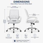 Oversized Mesh Office Chair, 22" Wide Armrests, Heavy-duty Metal Chome Base, light grey Multi Market World Inc.