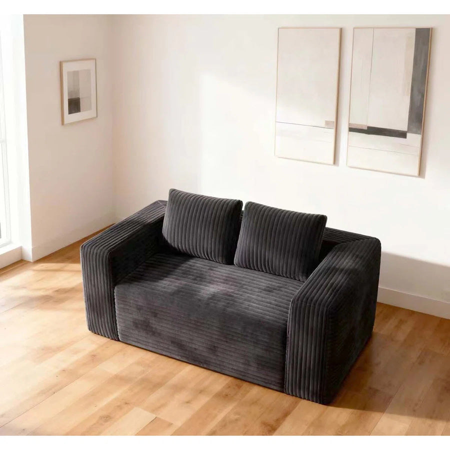 63" Compressed 2-seater Loveseat Sofa Couch, Grey Multi Market World Inc.