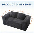 63" Compressed 2-seater Loveseat Sofa Couch, Grey Multi Market World Inc.