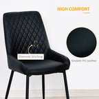 Modern PU Leather Dining Chairs with Steel Legs – Tufted High Back Design (Single) Multi Market World Inc.