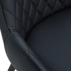 Modern PU Leather Dining Chairs with Steel Legs – Tufted High Back Design (Single) Multi Market World Inc.