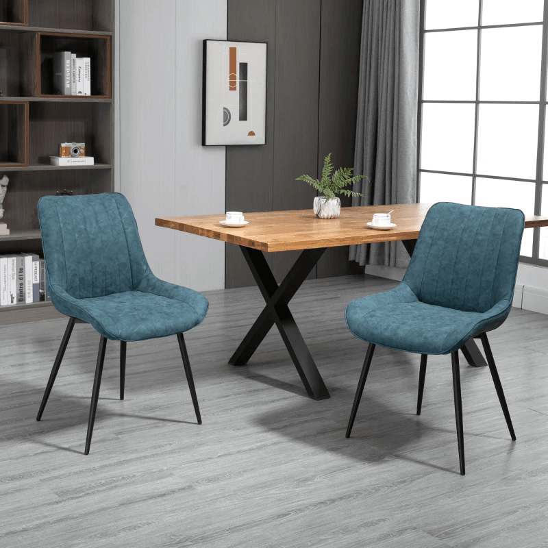 1 Dining Chair, PU Upholstered Accent Chairs with Metal Legs for Kitchen