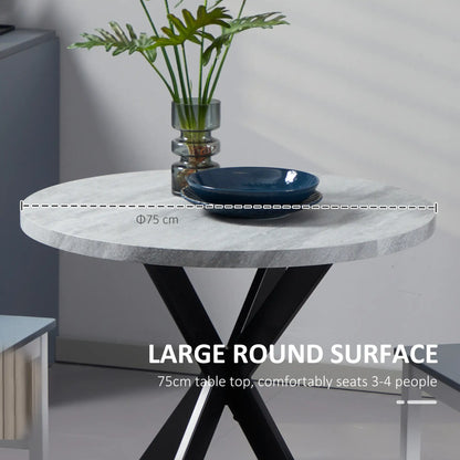 Grey 29" Dining Table, Round Kitchen Table
