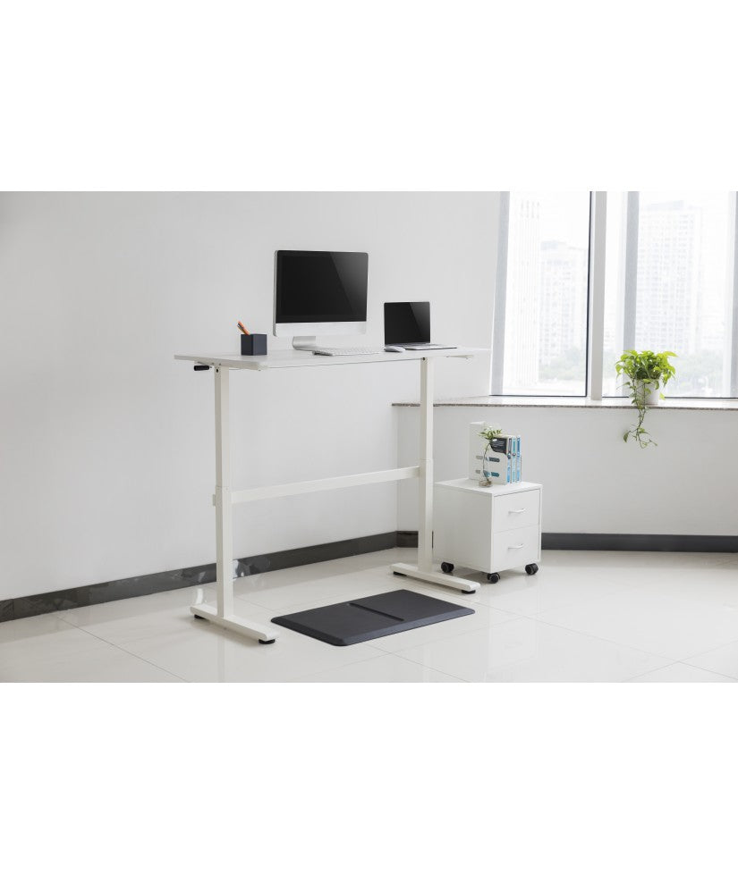 Uplite Ergonomic Height Adjustable Hand Crank Stand Up Desk, White