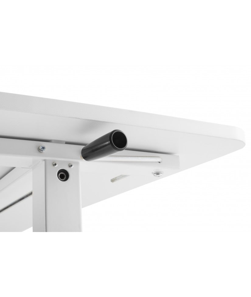 Uplite Ergonomic Height Adjustable Hand Crank Stand Up Desk, White