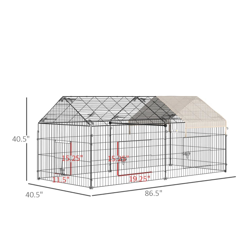 Ferret Cage Metal Chicken Run, Outdoor Dog Kennel Catio with Water-Resistant Cover Multi Market World Inc.