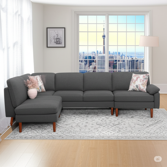 111" L-Shaped Sectional sofa,  6-7 seaters