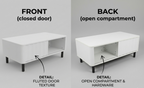 White Coffee Table with Storage, 41" Minimalist Living Room Centerpiece Multi Market World Inc.