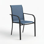 Set of 2 Patio Chair, Metal Outdoor Dining Chair with Fabric Backrest Multi Market World Inc.