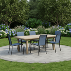 Set of 6 Patio Chair, Metal Outdoor Dining Chair with Fabric Backrest Multi Market World Inc.
