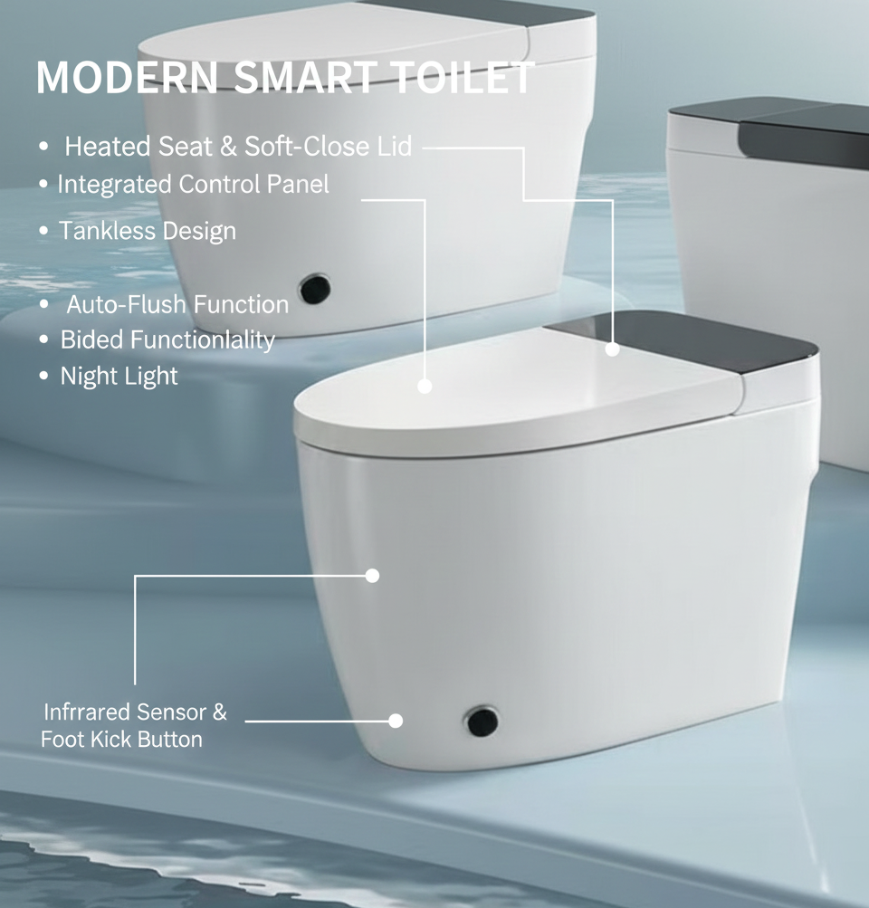 Smart Toilet, with Heater, Auto Clean Multi Market World Inc.