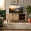 55" Boho TV Stand Console for TVs up to 65", Natural Oak Multi Market World Inc.