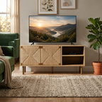 55" Boho TV Stand Console for TVs up to 65", Natural Oak Multi Market World Inc.