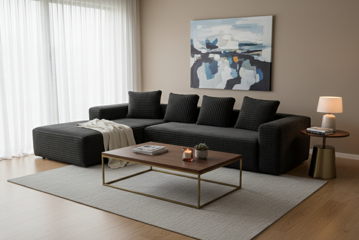 L-shape Sofa Bed, 104", Compressed Memory Foam Couch, boneless couch Multi Market World Inc.