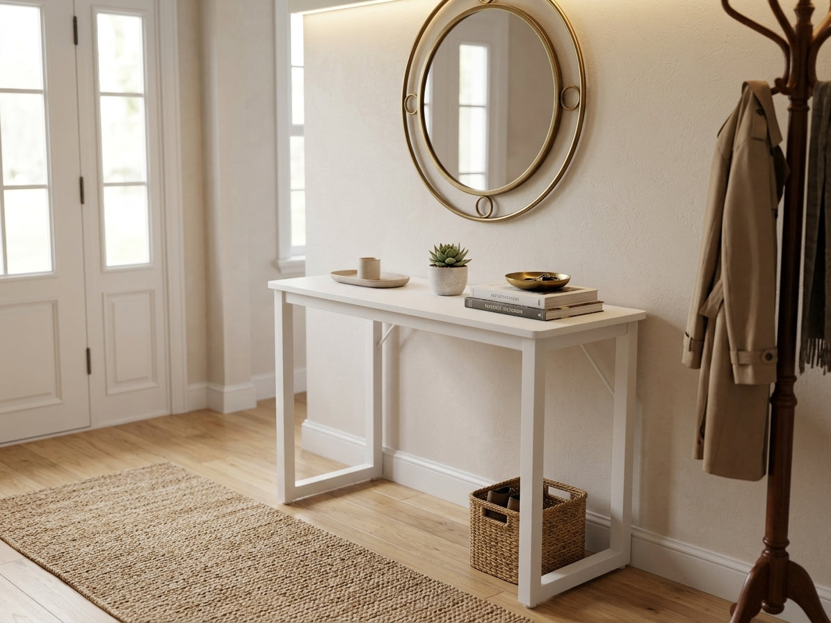 Simple Entryway Console Table with Metal Legs & Wood Top Multi Market World Inc.