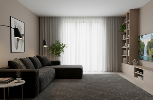 Black velvet L-shaped boneless sectional sofa with chaise